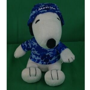 Peanuts Snoopy MetLife Plush Blue Digital Camo Helmet 2015 Promotional Toy 6"